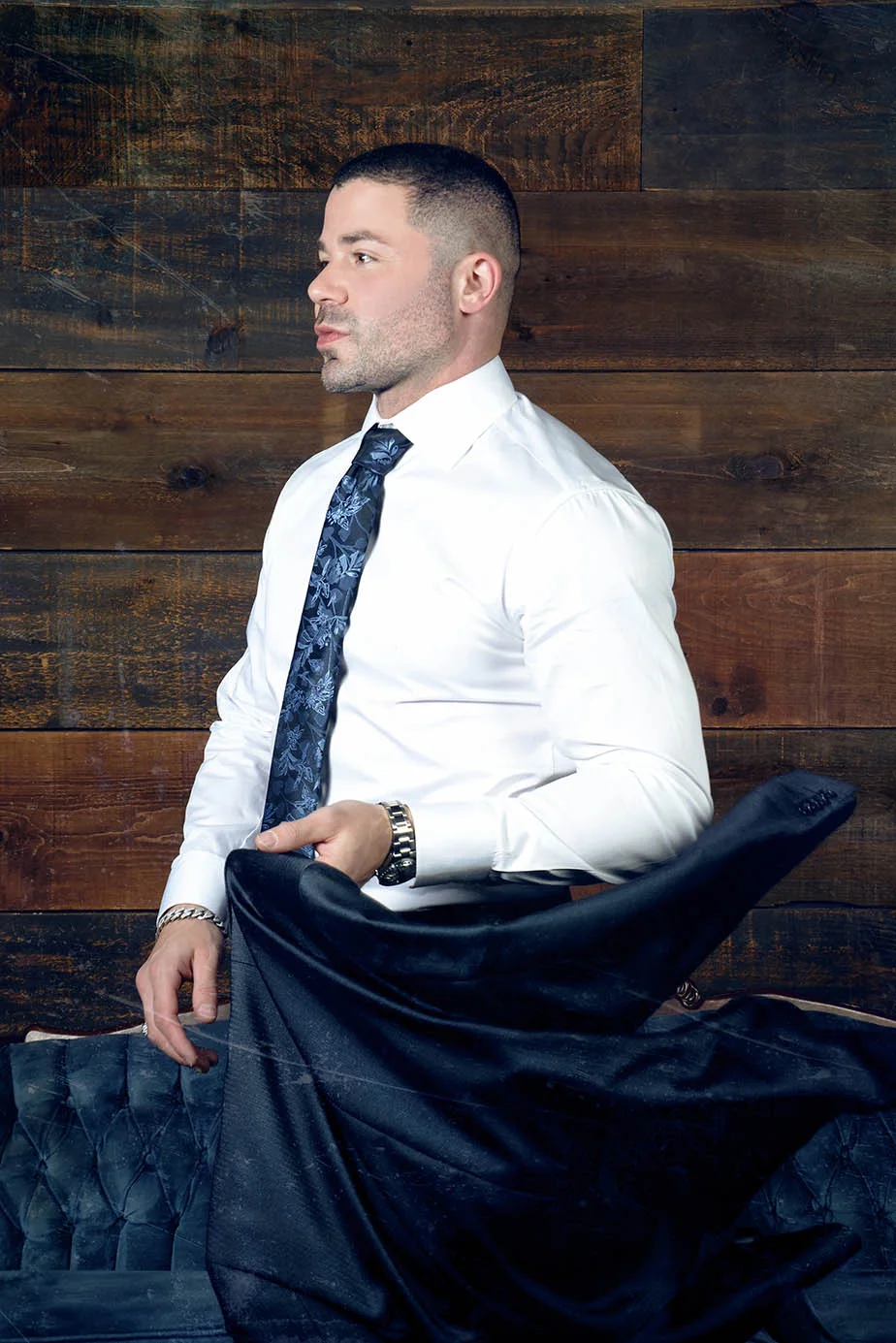 Jeffrey Wachman seated in a portrait